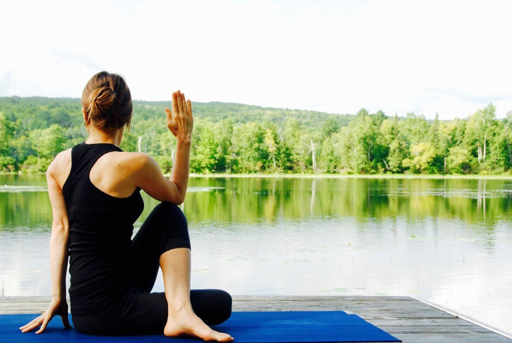 Woman doing yoga pose